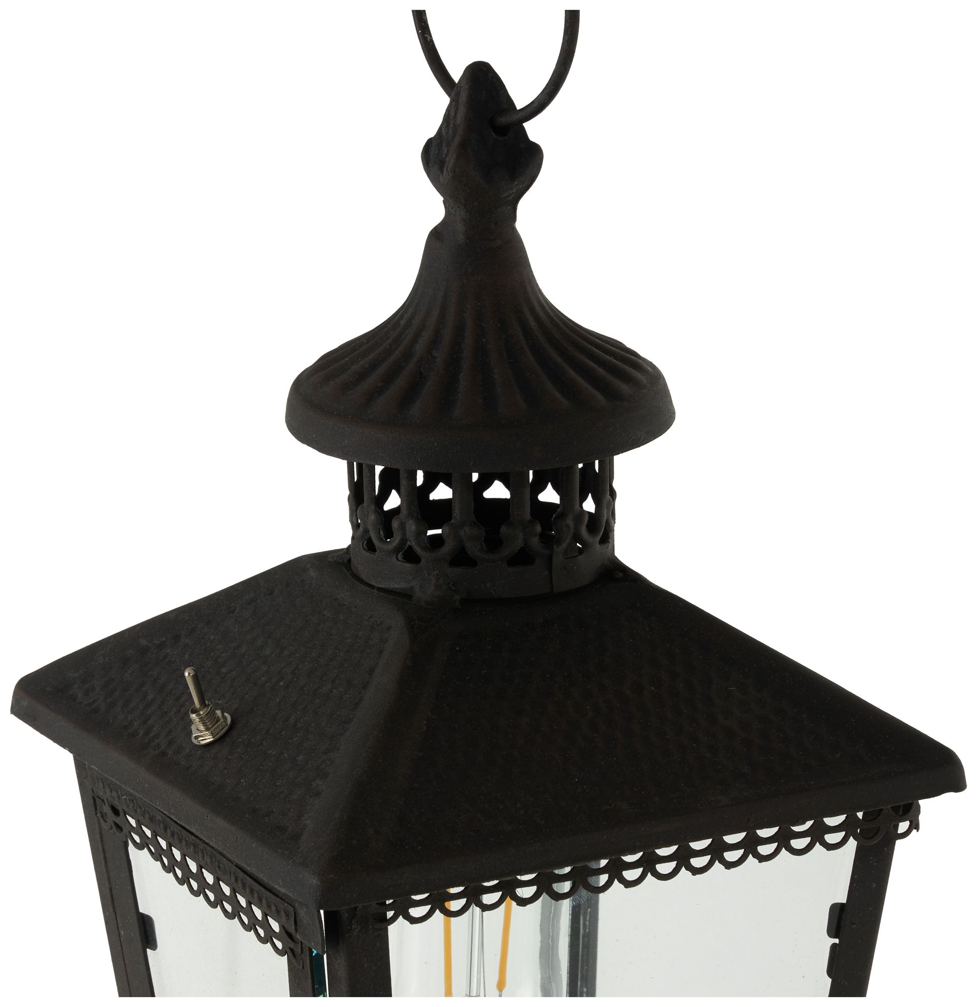 Image 3 Black Metal Traditional Candle Lantern, 7" x 7" x 16" more views