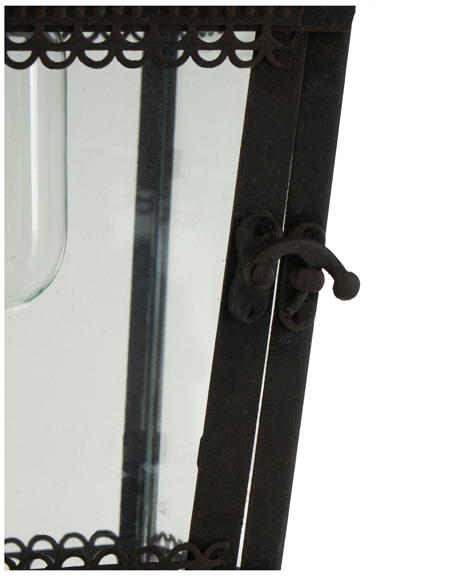 Image 4 Black Metal Traditional Candle Lantern, 7" x 7" x 16" more views