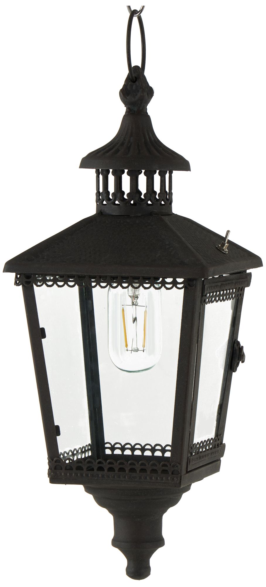 Image 5 Black Metal Traditional Candle Lantern, 7" x 7" x 16" more views