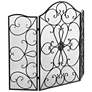 Black Metal Traditional Fireplace Screen, 49" x 1" x 36"