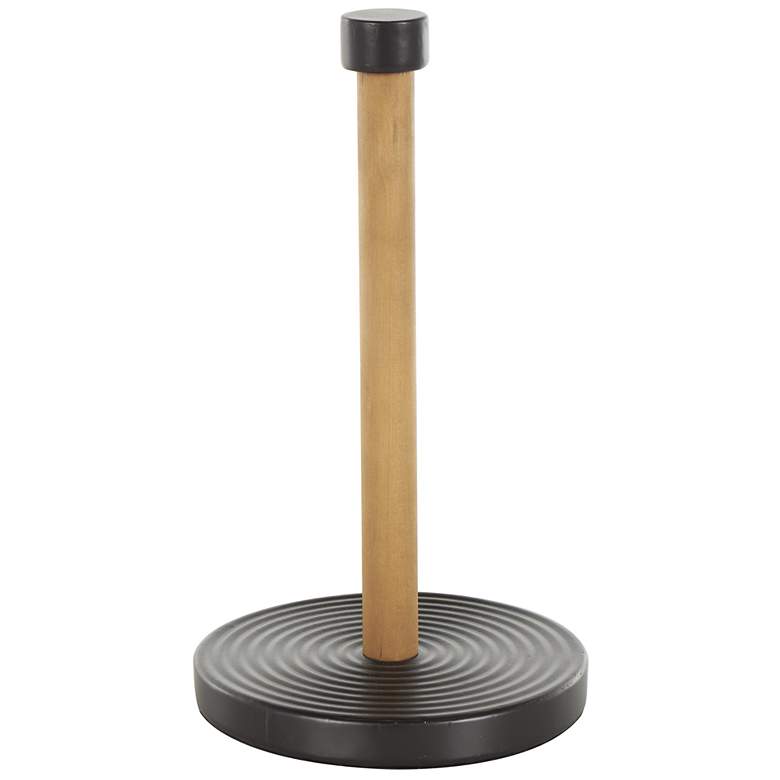 Image 1 Black Metal Traditional Paper Towel Holder, 7" x 7" x 12"