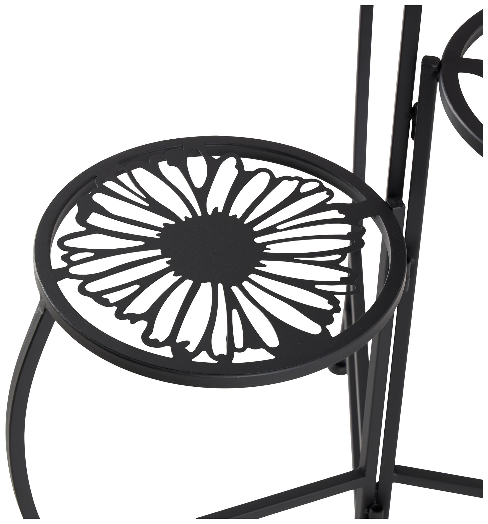 Image 4 Black Metal Traditional Plantstand, 21" x 17" x 24" more views