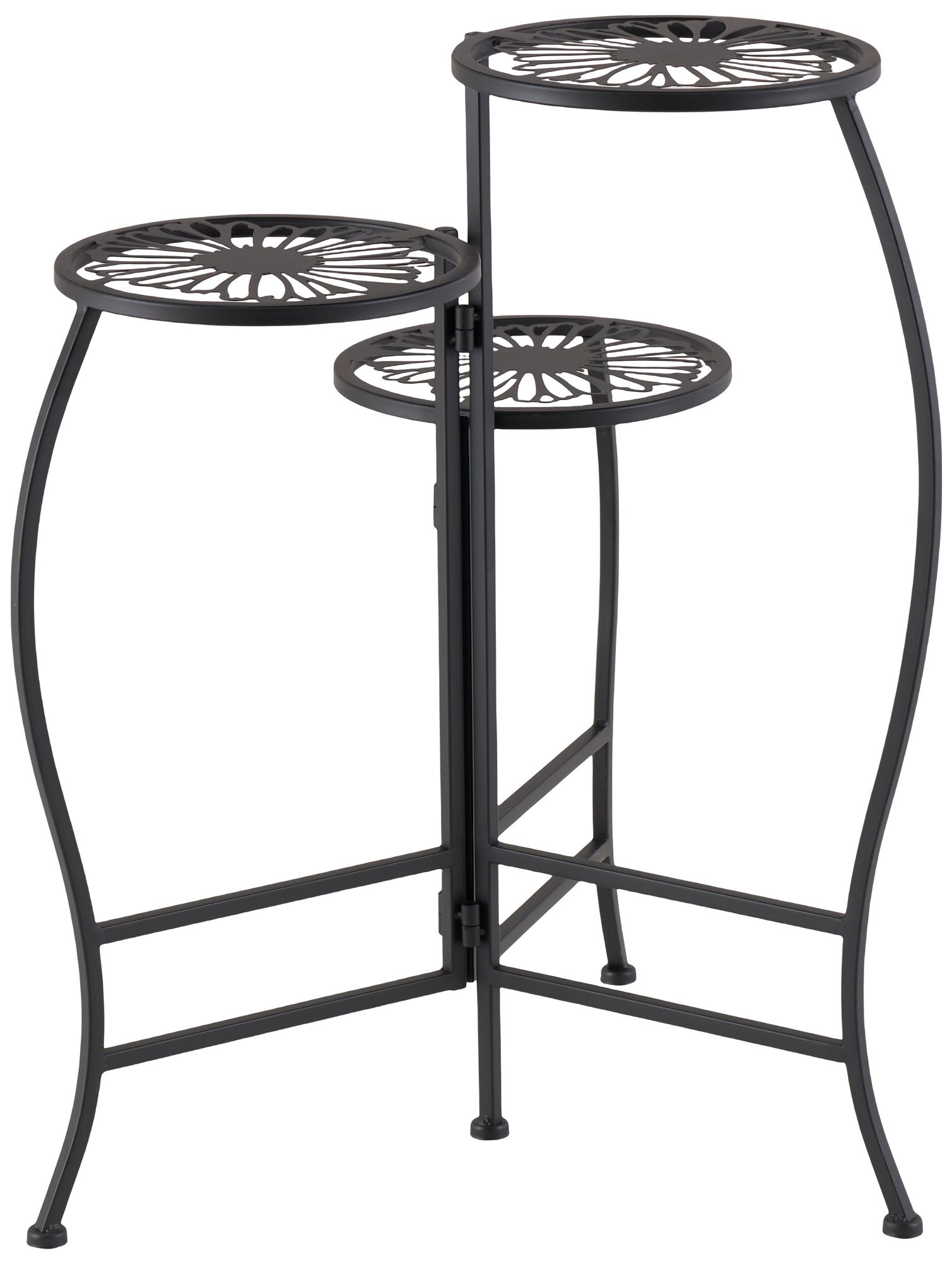 Image 5 Black Metal Traditional Plantstand, 21" x 17" x 24" more views
