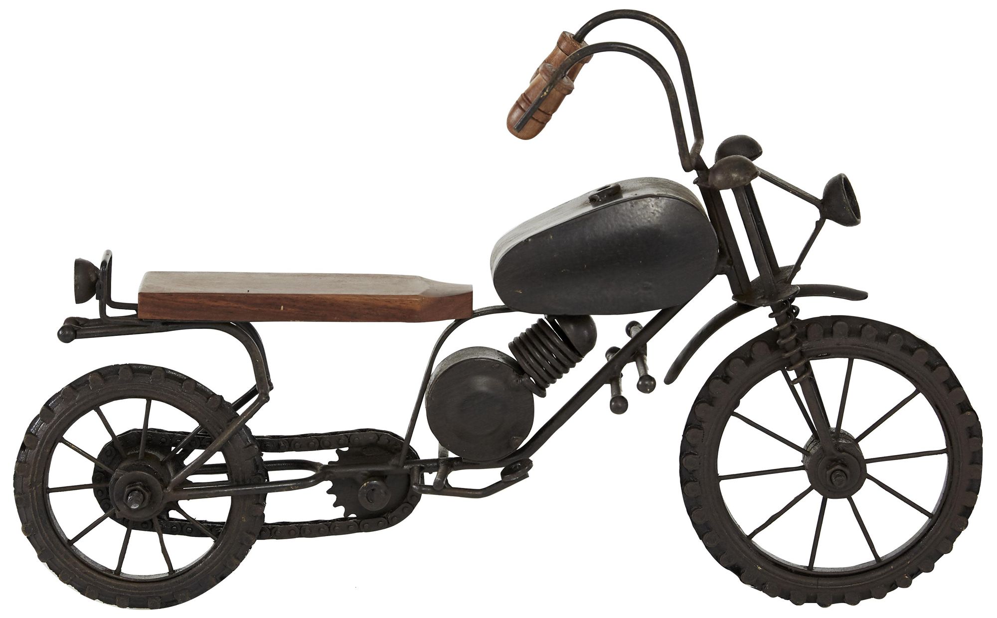 Image 2 Black Metal Traditional Sculpture, 16" x 4" x 10"