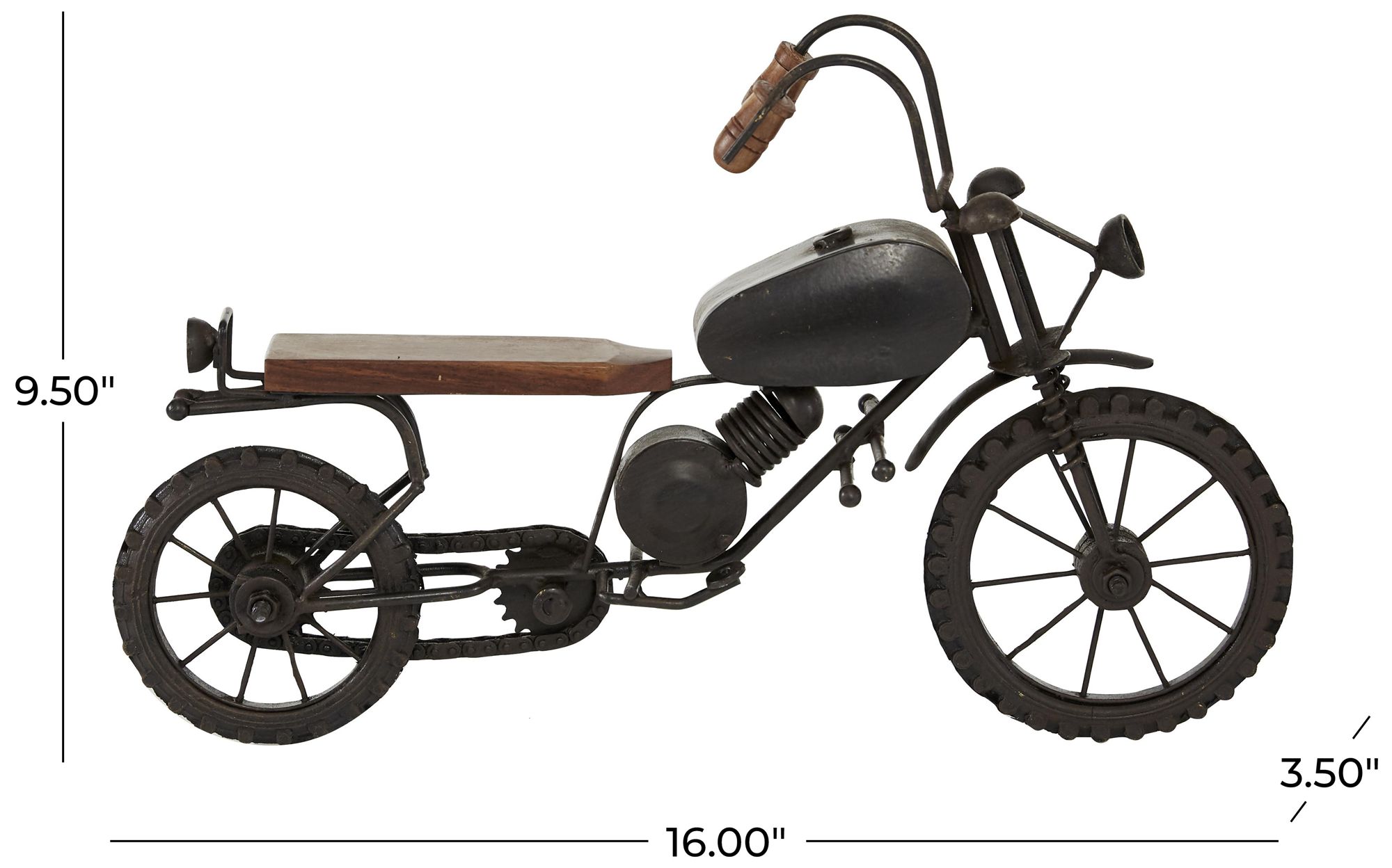 Image 7 Black Metal Traditional Sculpture, 16" x 4" x 10" more views