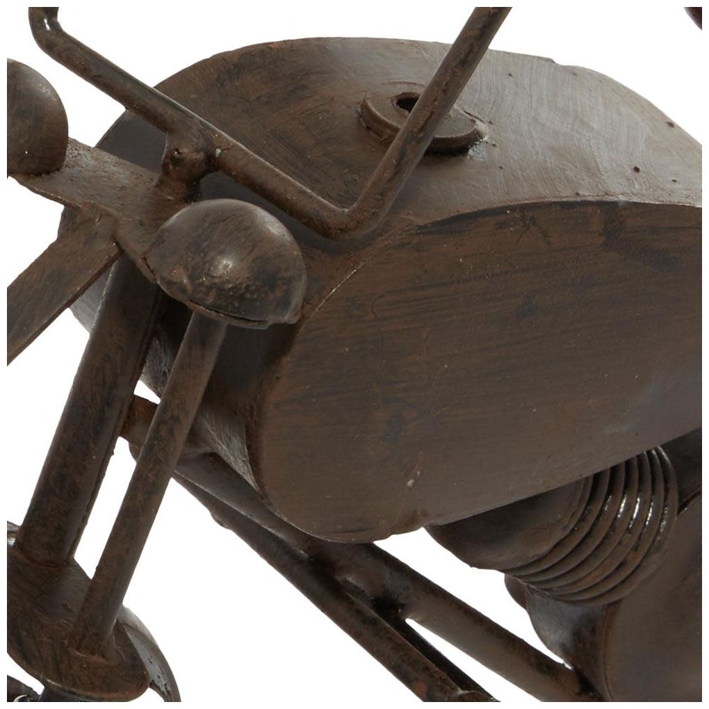 Black Metal Traditional Sculpture, 16" x 4" x 10"