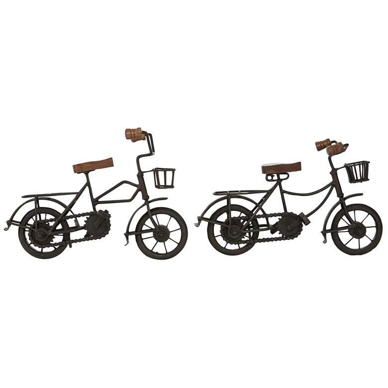 Image 1 Black Metal Traditional Sculpture, S/2 12"W, 7"H