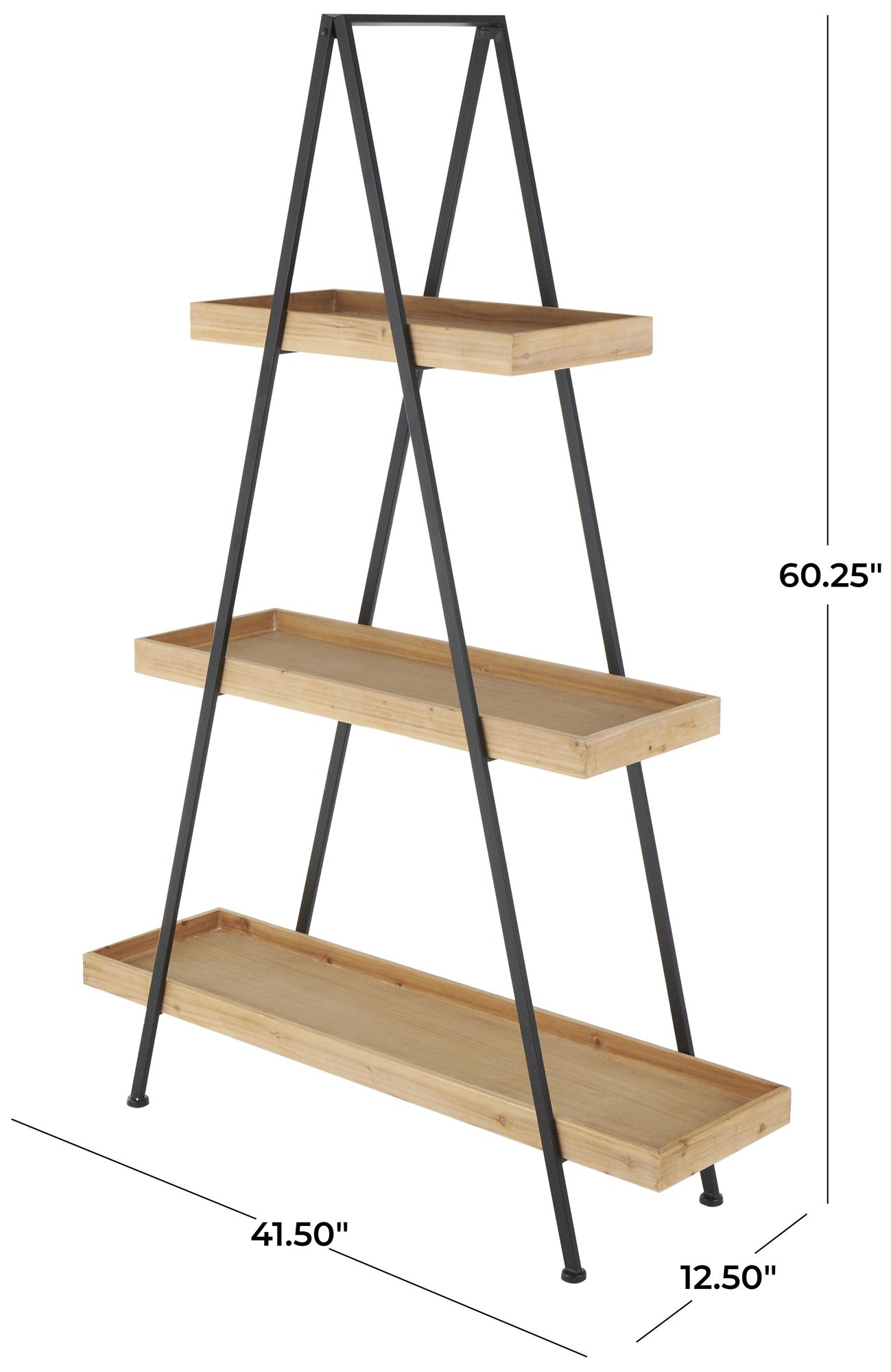 Image 7 Black Metal Traditional Shelving Unit, 42" x 13" x 60" more views