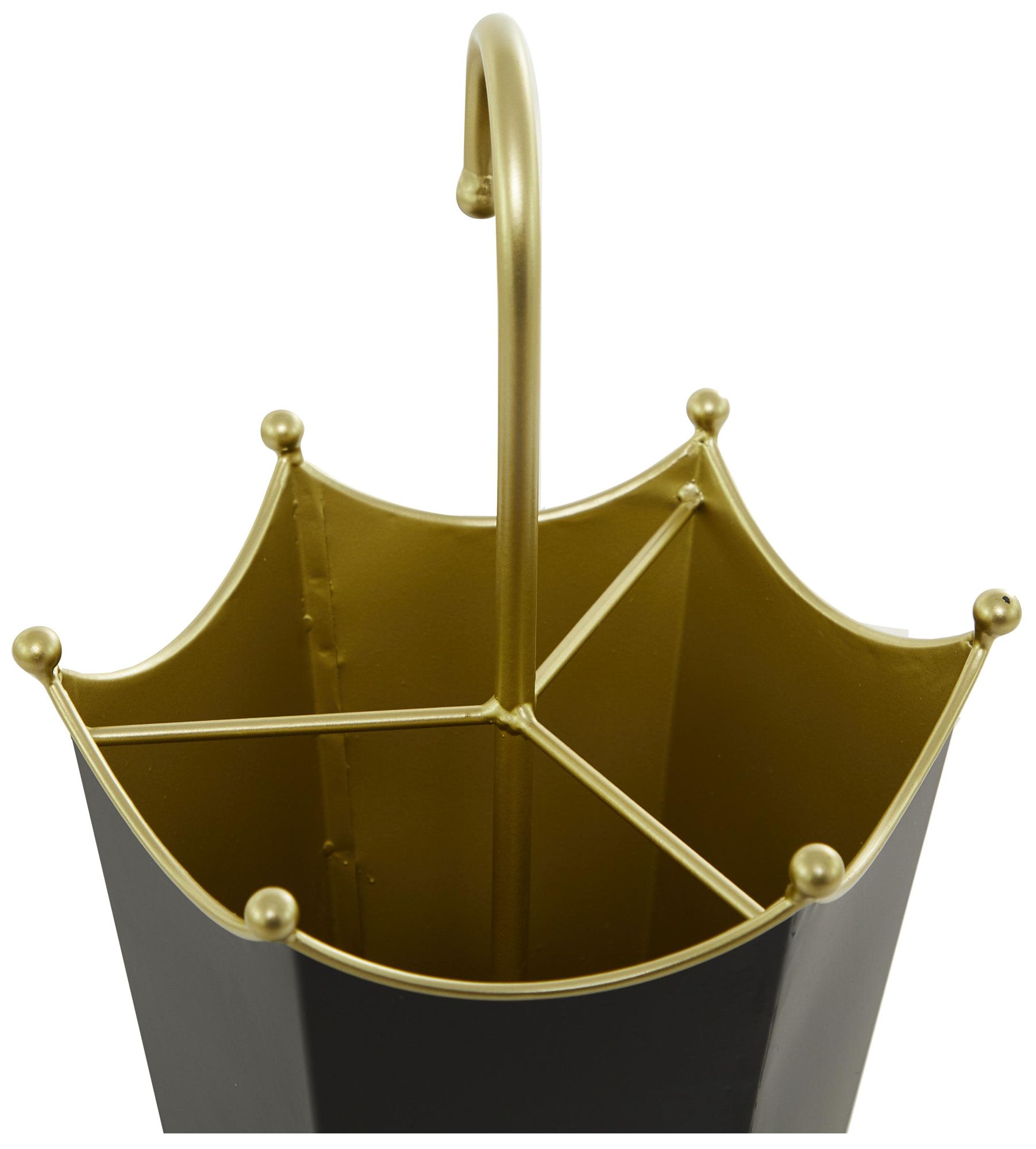 Image 3 Black Metal Traditional Umbrella Stand, 10" x 9" x 27" more views