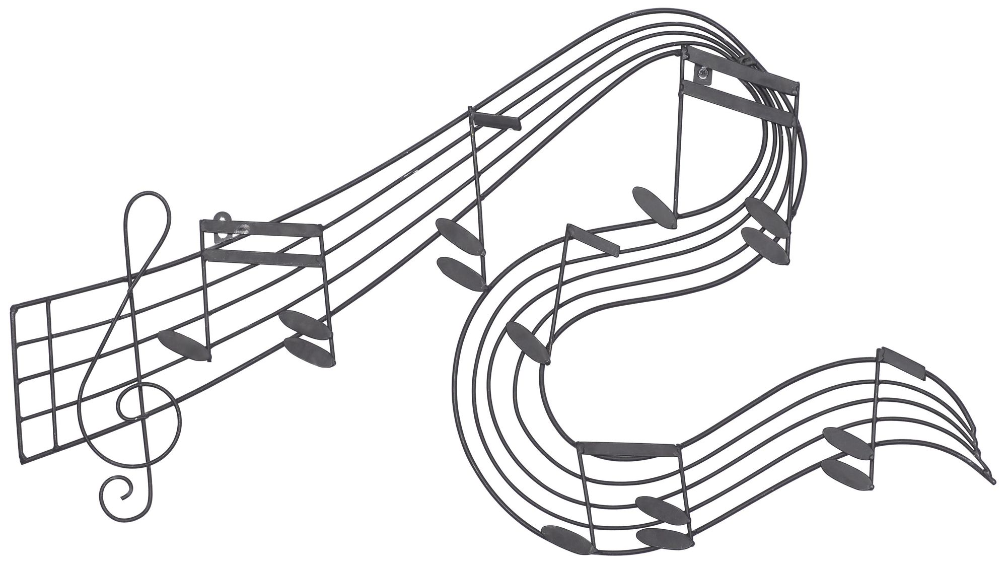 Image 2 Black Metal Traditional Wall Decor, 33" x 1" x 19"