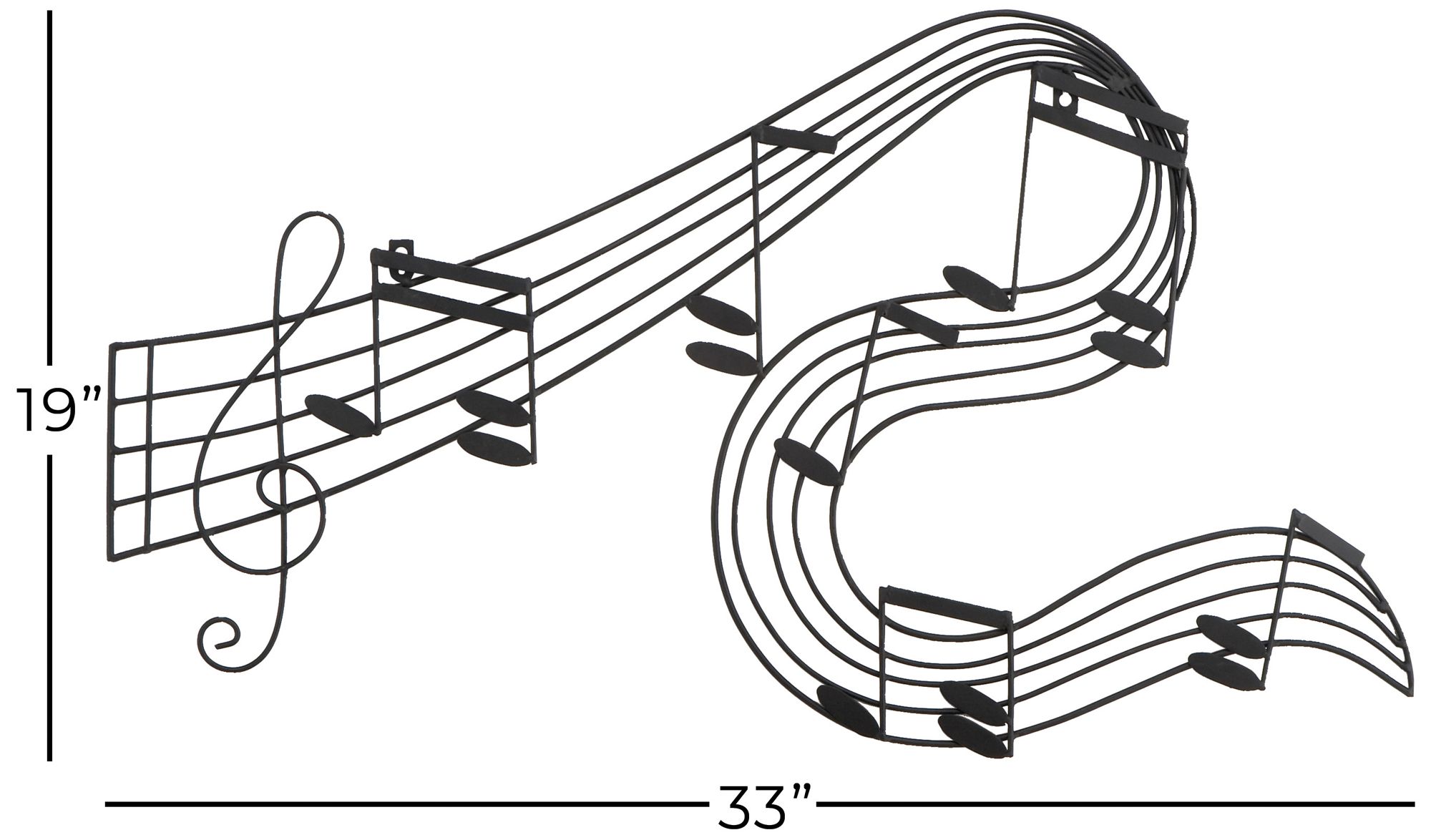 Image 7 Black Metal Traditional Wall Decor, 33" x 1" x 19" more views