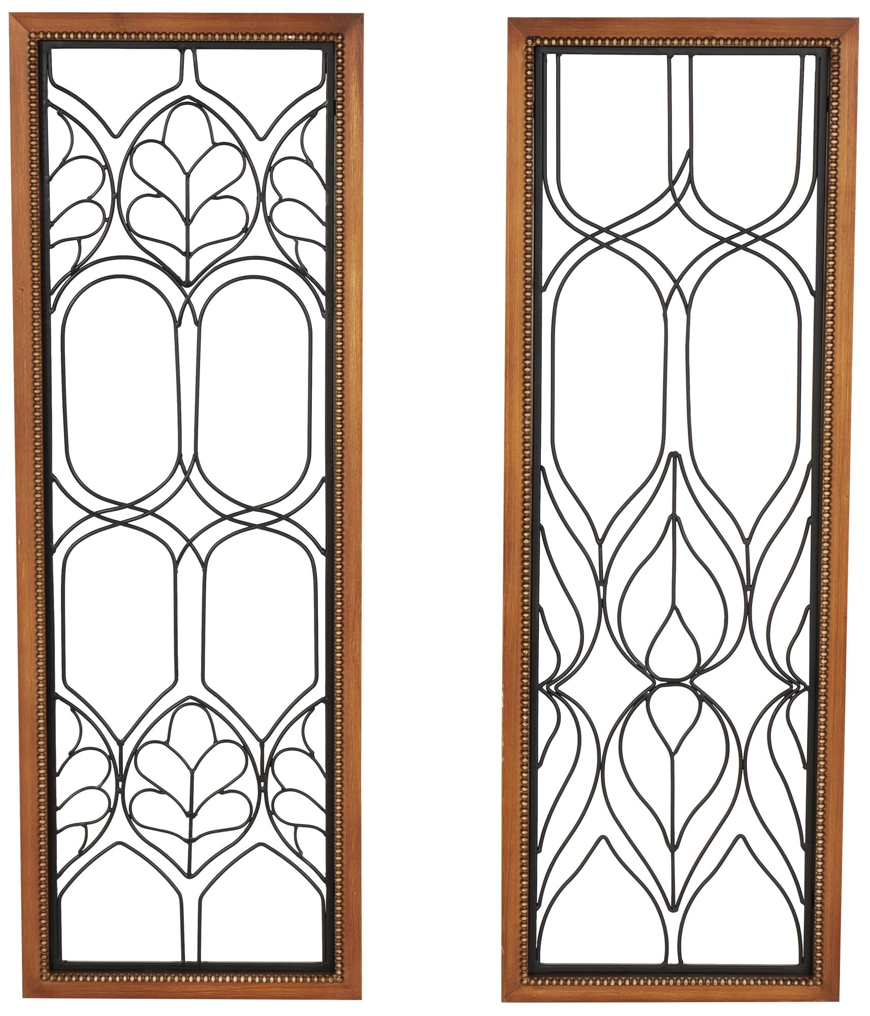 Image 2 Black Metal Traditional Wall Decor, S/2 11"W, 31"H