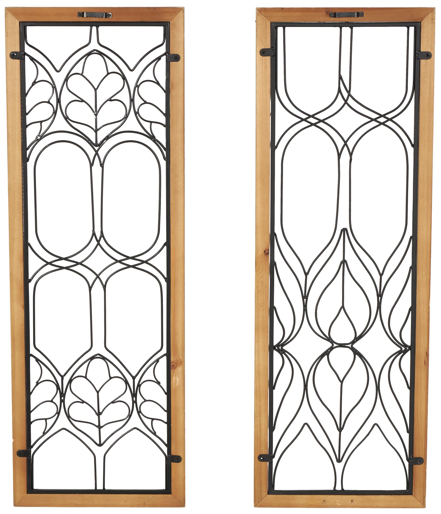 Image 5 Black Metal Traditional Wall Decor, S/2 11"W, 31"H more views