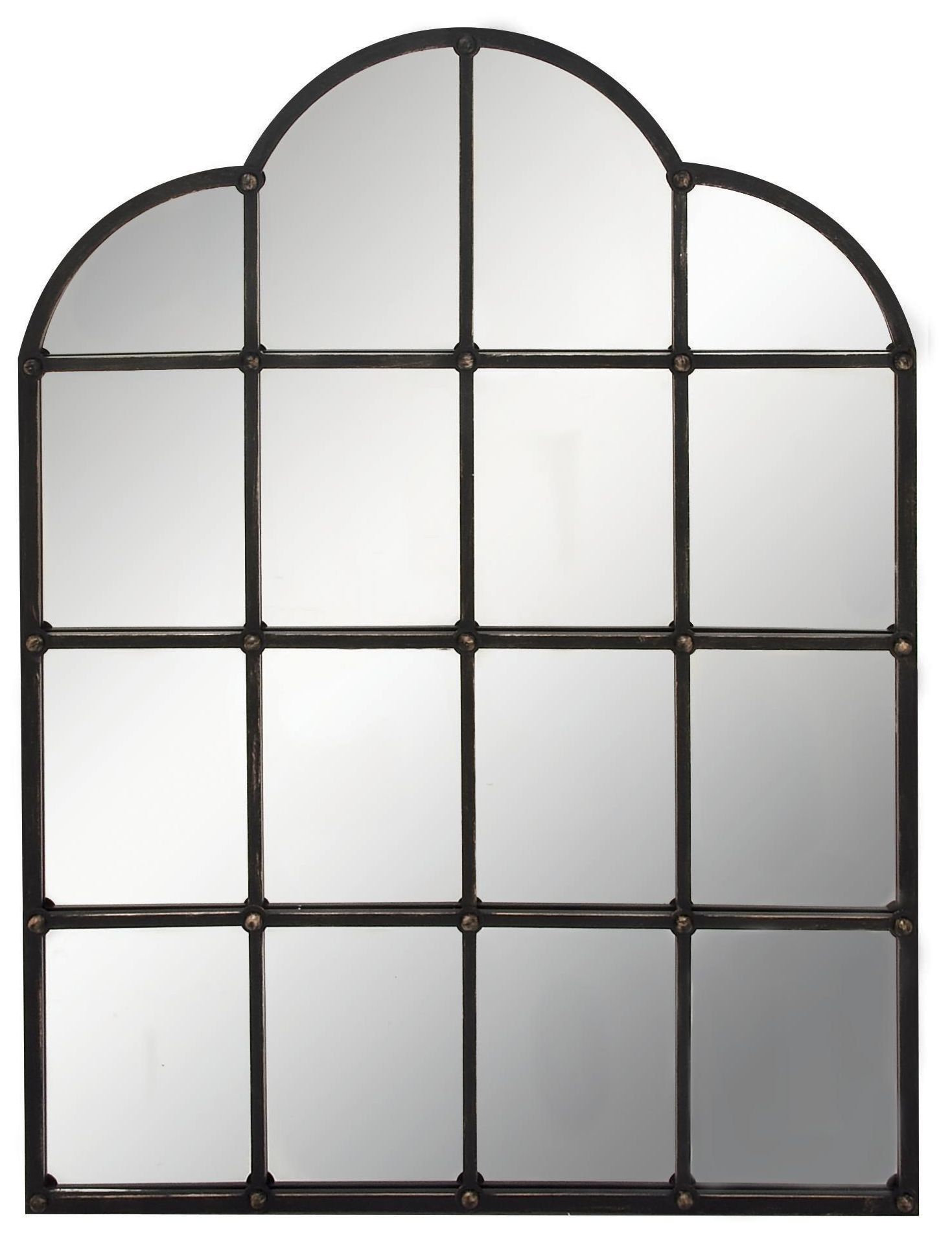 Image 2 Black Metal Traditional Wall Mirror, 36" x 2" x 48"