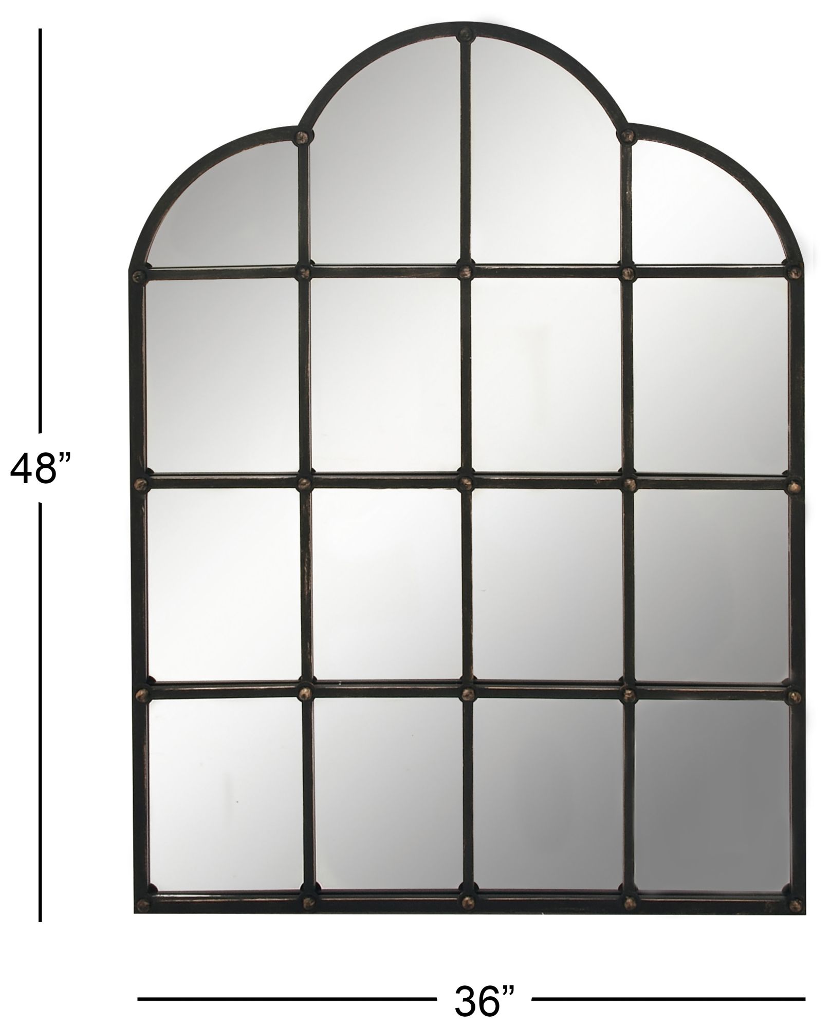 Image 7 Black Metal Traditional Wall Mirror, 36" x 2" x 48" more views