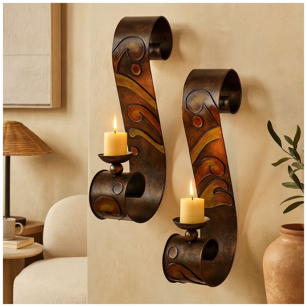 Image 4 Black Metal Traditional Wall Sconce, S/2 5"W, 19"H more views