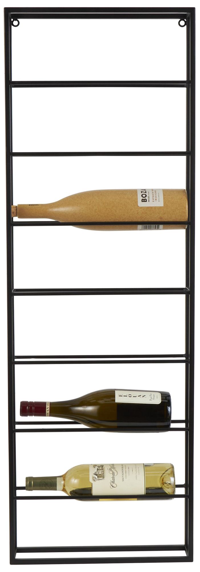 Image 2 Black Metal Traditional Wall Wine Rack, 15" x 3" x 43"