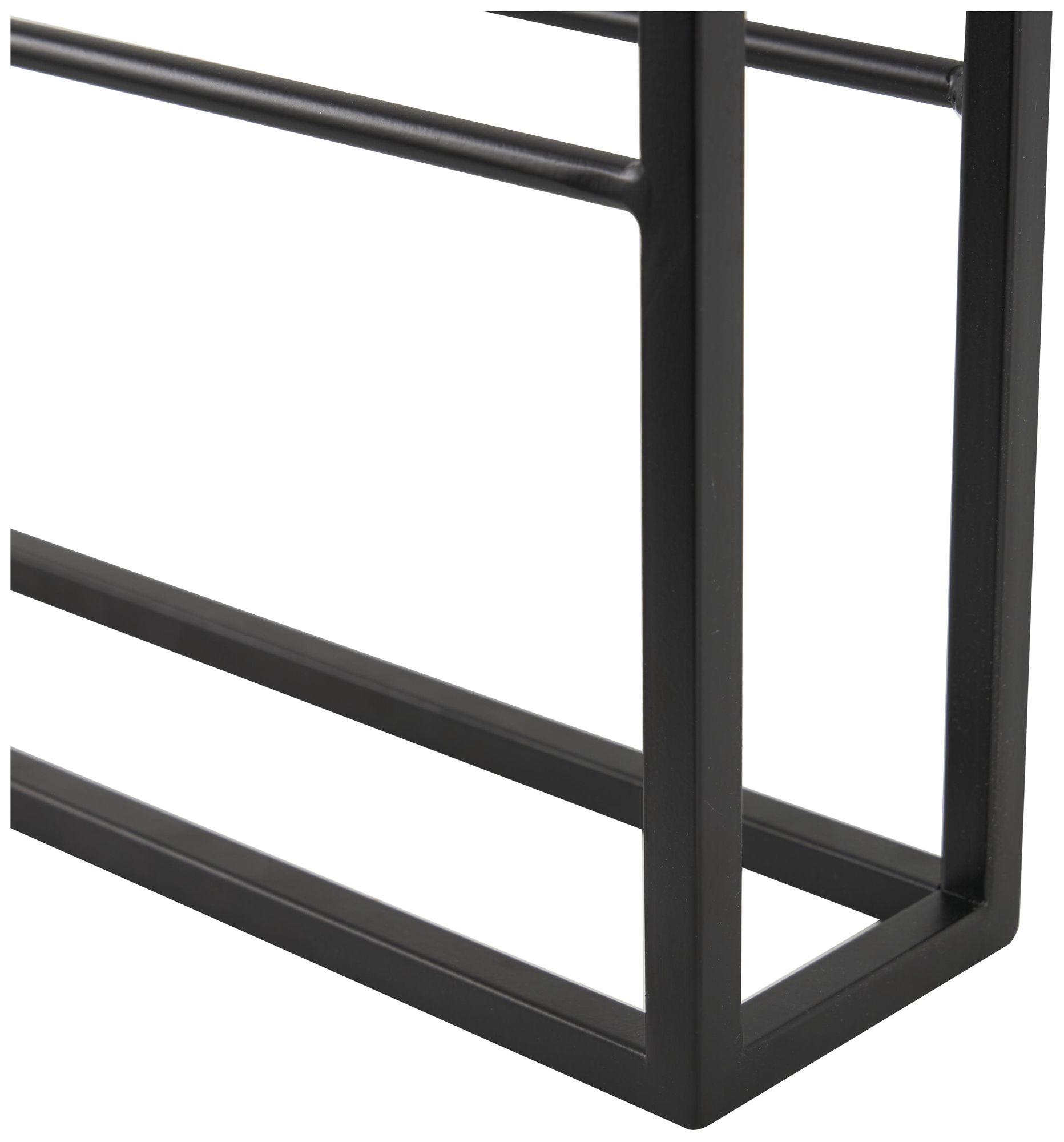 Image 3 Black Metal Traditional Wall Wine Rack, 15" x 3" x 43" more views