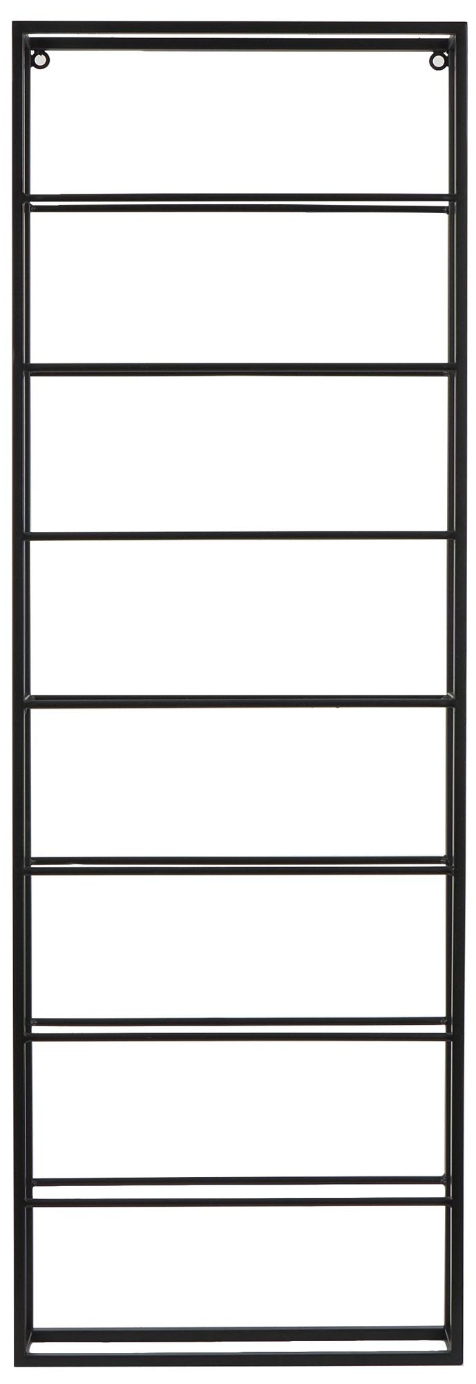 Image 6 Black Metal Traditional Wall Wine Rack, 15" x 3" x 43" more views