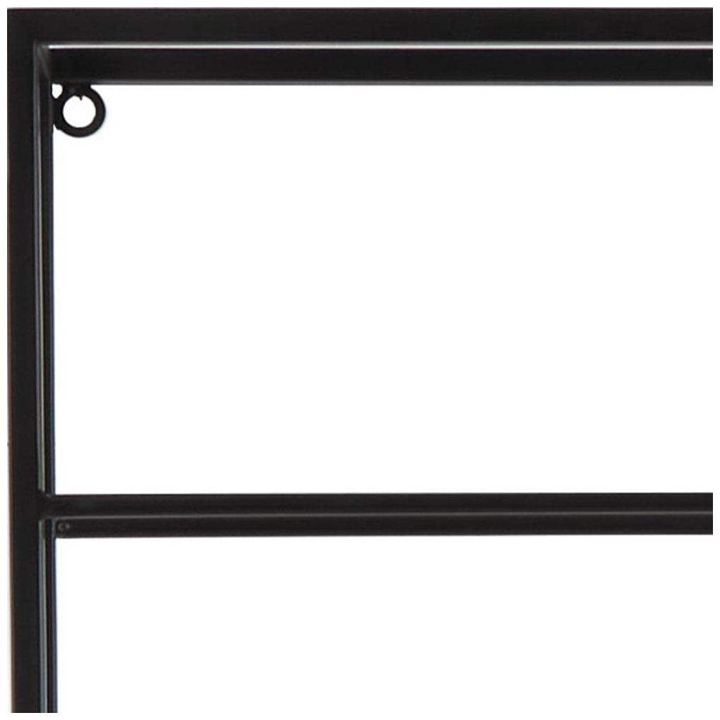 Black Metal Traditional Wall Wine Rack, 15" x 3" x 43"