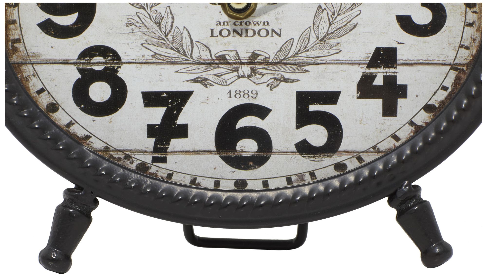 Image 3 Black Metal Vintage Clock, S/4 8"W, 9"H more views