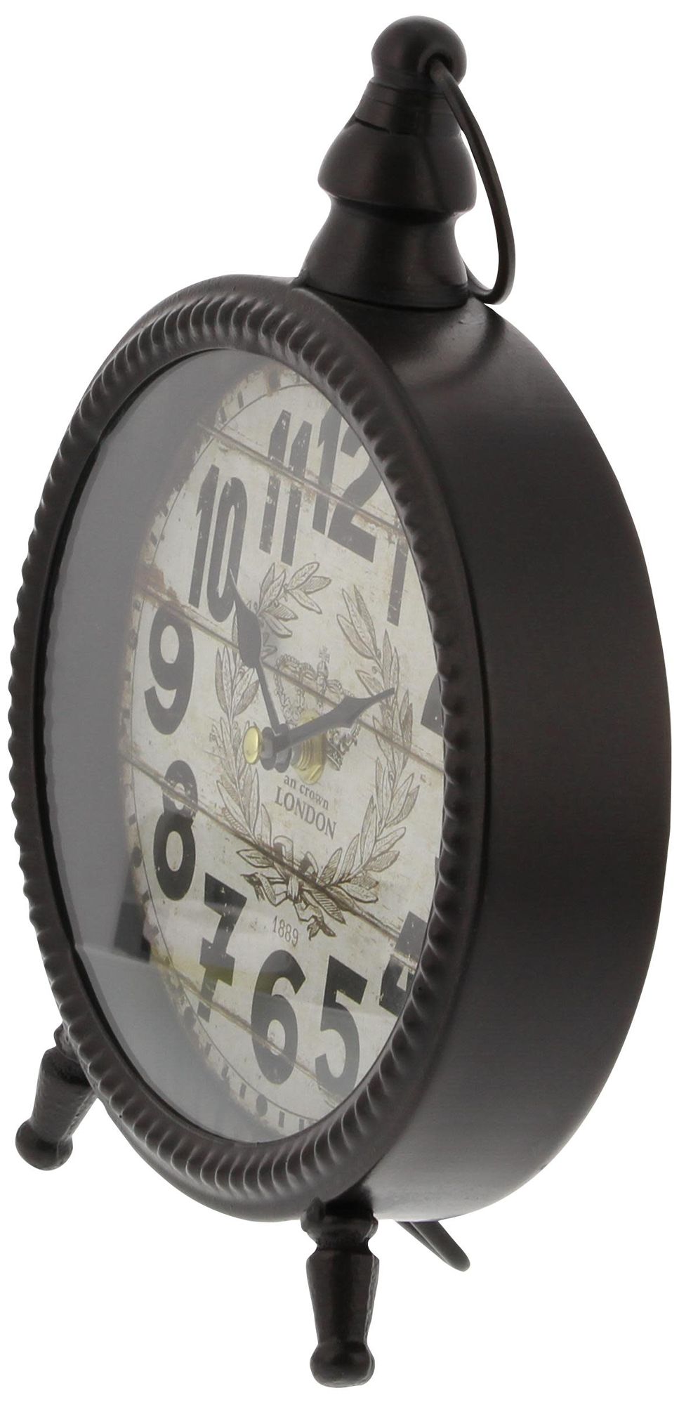 Image 5 Black Metal Vintage Clock, S/4 8"W, 9"H more views