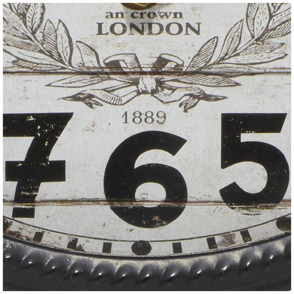 Image 7 Black Metal Vintage Clock, S/4 8"W, 9"H more views