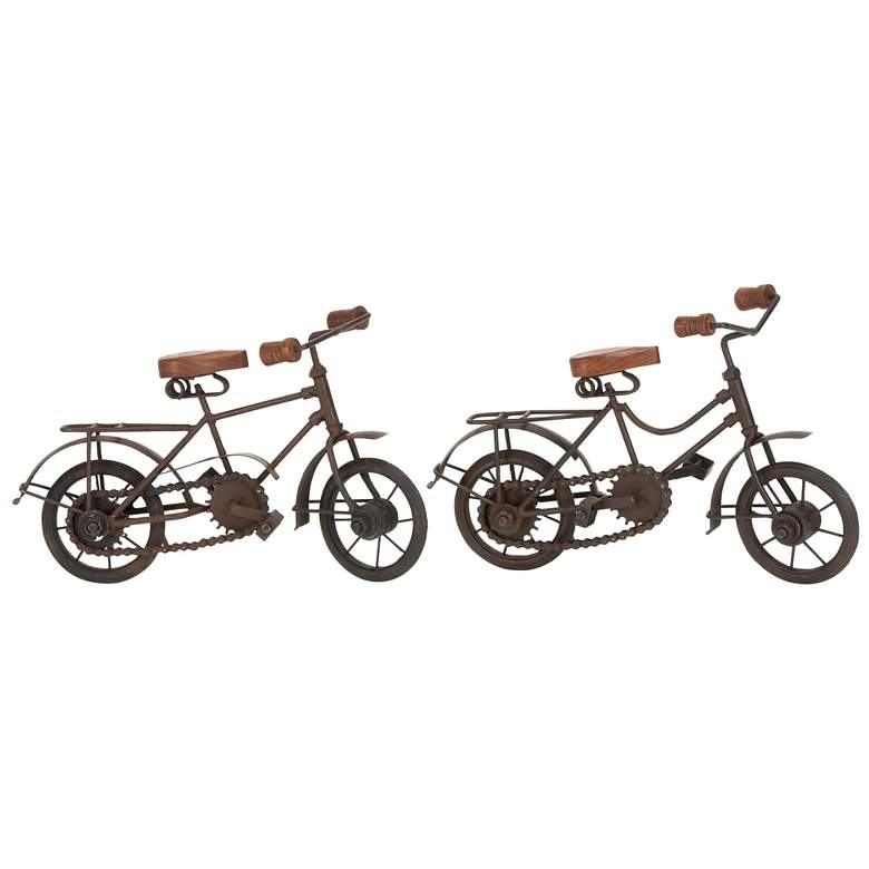 Image 1 Black Metal Vintage Sculpture, S/2 11"W, 7"H