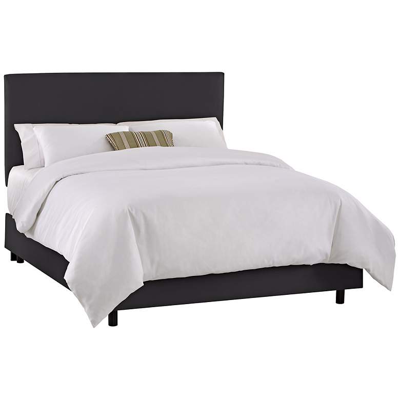 Image 1 Black Microsuede Slipcover Bed (Queen)