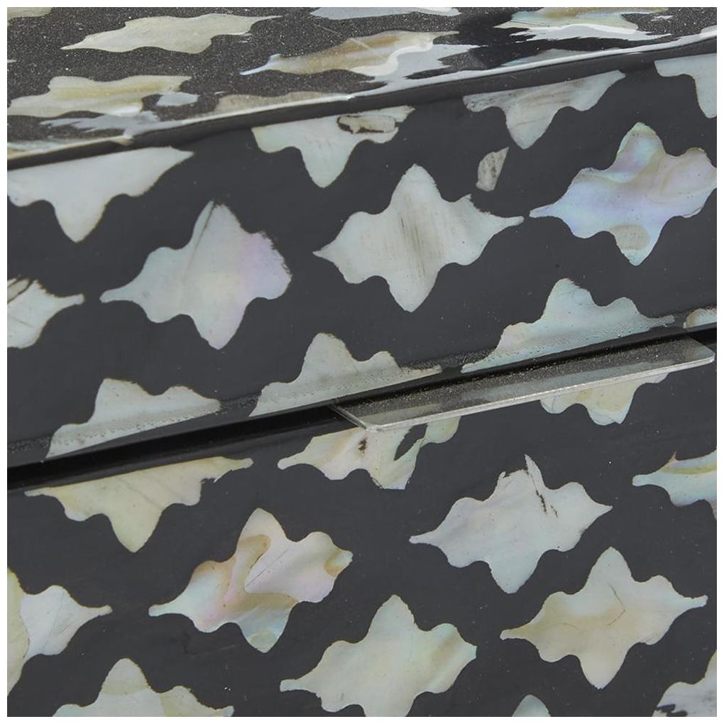 Image 7 Black Mother of Pearl Shell Coastal Box, S/2 12", 8"W more views