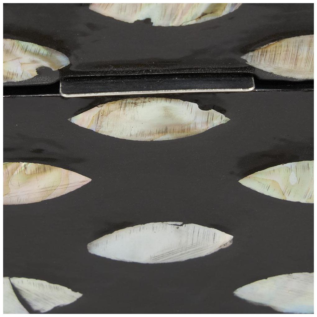 Black Mother of Pearl Shell Coastal Box, S/2 12", 8"W