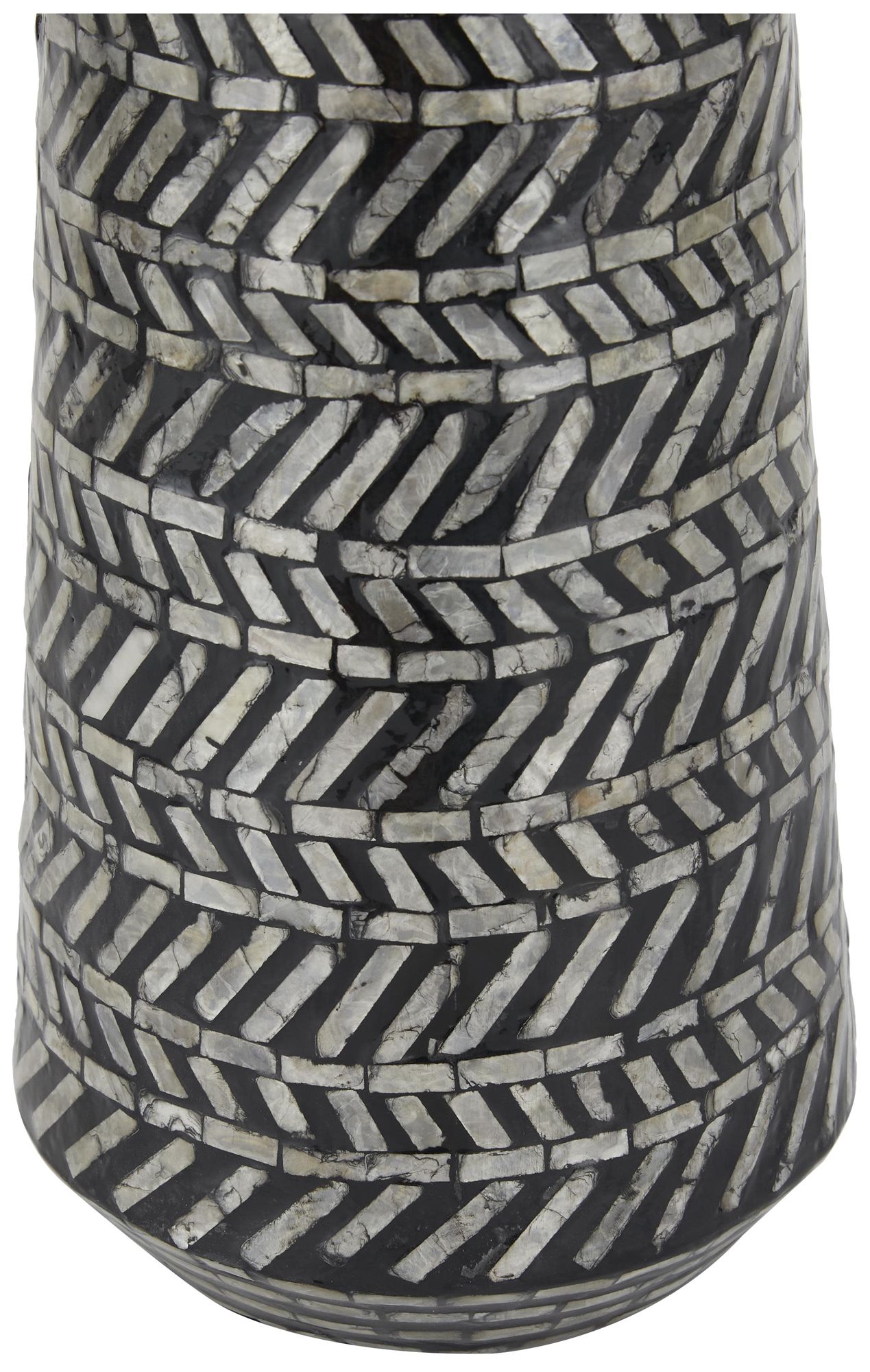 Image 3 Black Mother of Pearl Shell Contemporary Vase, 8" x 8" x 22" more views