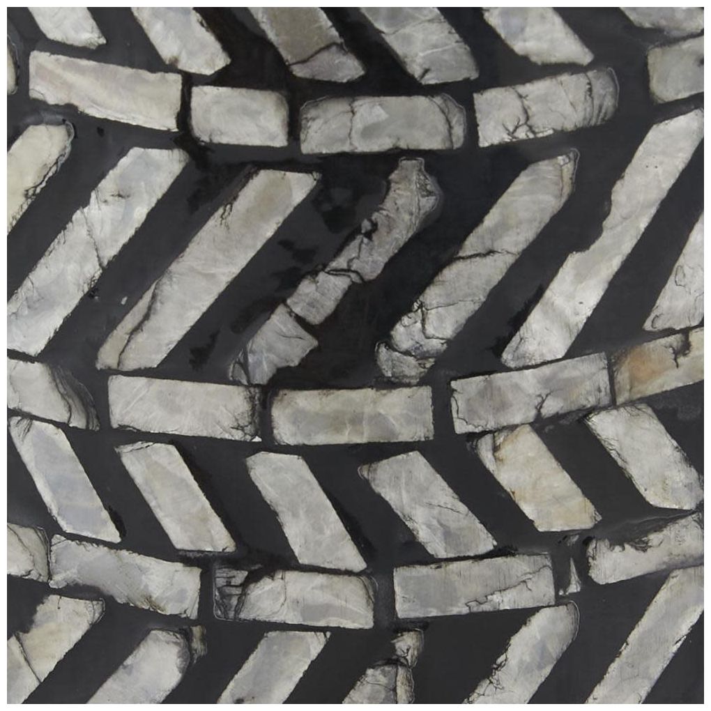 Black Mother of Pearl Shell Contemporary Vase, 8" x 8" x 22"