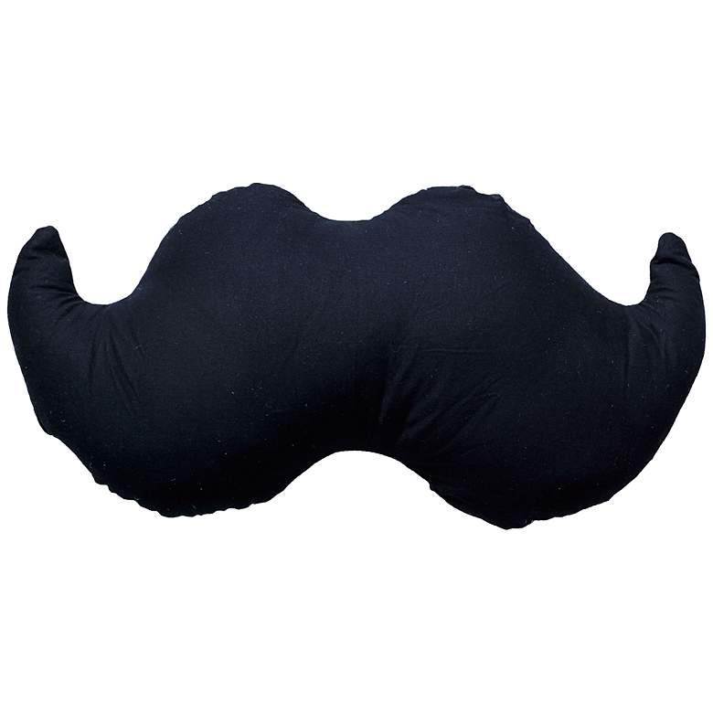 Image 1 Black Moustache 21 inch x 11 inch Novelty Throw Pillow