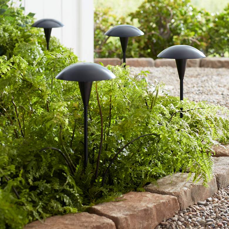 Image 6 Black Mushroom and Spot Light 8-Piece LED Landscape Lighting Set more views