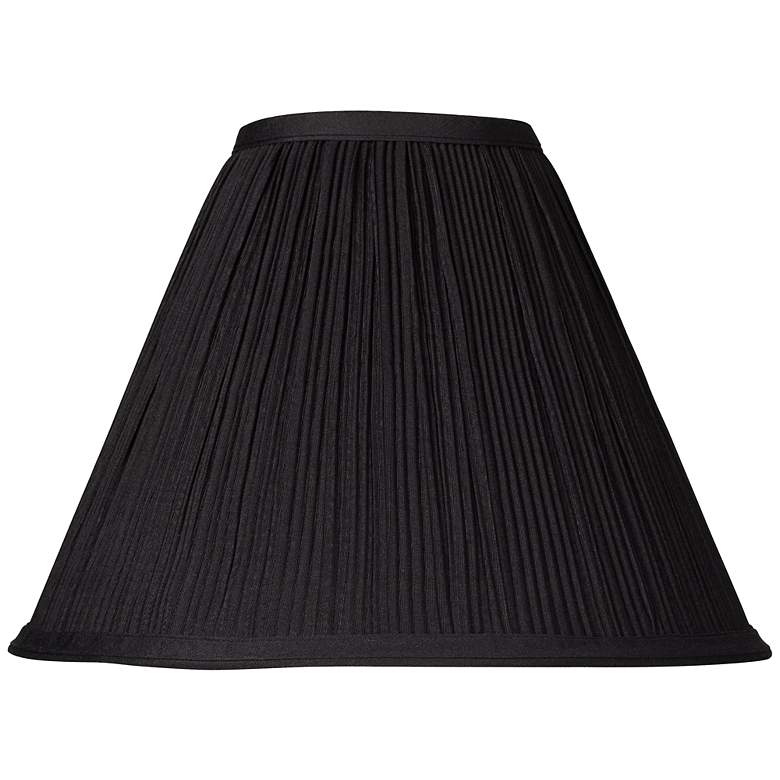 Image 1 Black Mushroom Pleated Lamp Shade 4X11X8.5 (Spider)