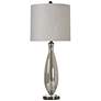 Black Nickel and Glass Table Lamp with White Hardback Shade