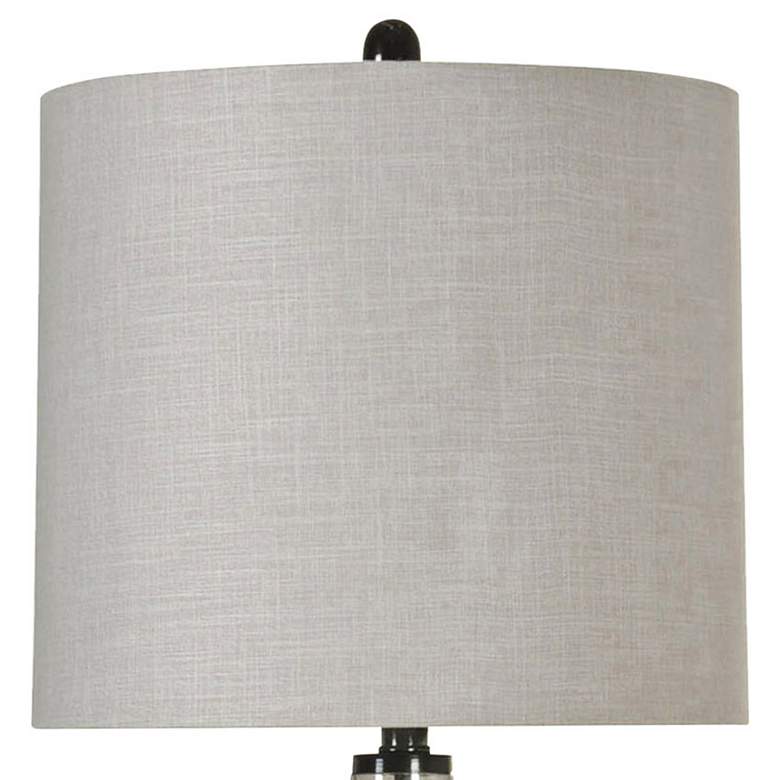Image 2 Black Nickel and Glass Table Lamp with White Hardback Shade more views
