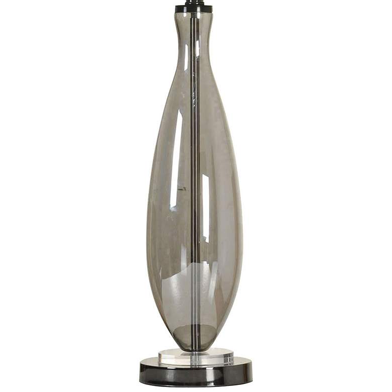 Image 3 Black Nickel and Glass Table Lamp with White Hardback Shade more views