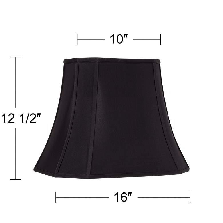 Black Oblong Cut Corner Lamp Shade 7/10x12/16x13x12 (Spider) more views
