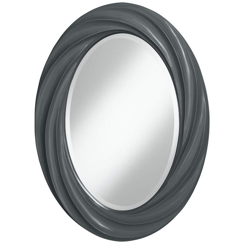 Image 1 Black of Night 30 inch High Oval Twist Wall Mirror