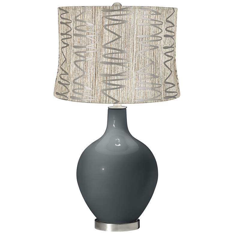 Image 1 Black of Night Abstract Squiggles Shade Ovo Table Lamp