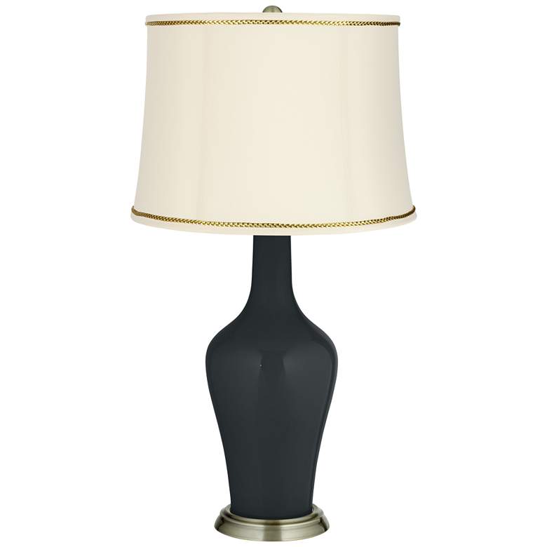 Image 1 Black of Night Anya Table Lamp with President&#39;s Braid Trim