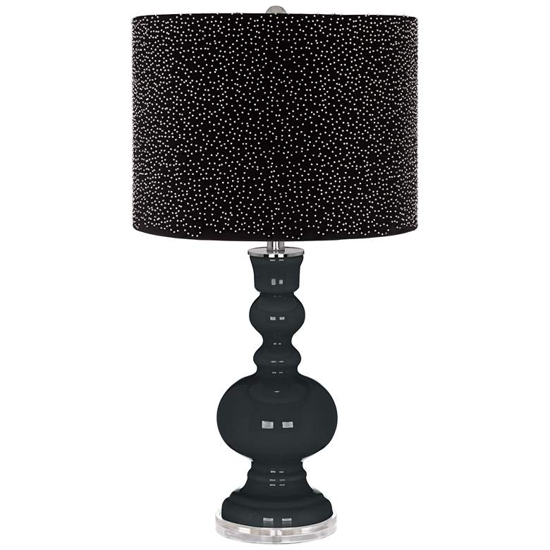 Image 1 Black of Night Apothecary Table Lamp w/ Black Scatter Gold Shade