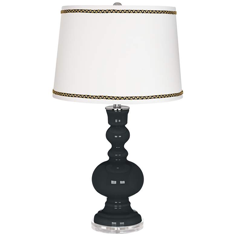 Image 1 Black of Night Apothecary Table Lamp with Ric-Rac Trim