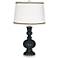 Black of Night Apothecary Table Lamp with Ric-Rac Trim