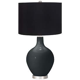 Image1 of Black of Night Black Shade Ovo Table Lamp