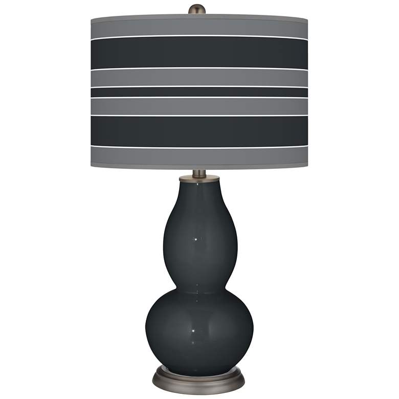 Image 1 Black of Night Bold Stripe Double Gourd Table Lamp