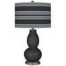 Black of Night Bold Stripe Double Gourd Table Lamp