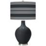 Black of Night Bold Stripe Ovo Table Lamp